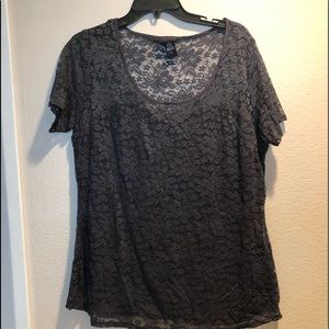 Torrid plus size gray lace top